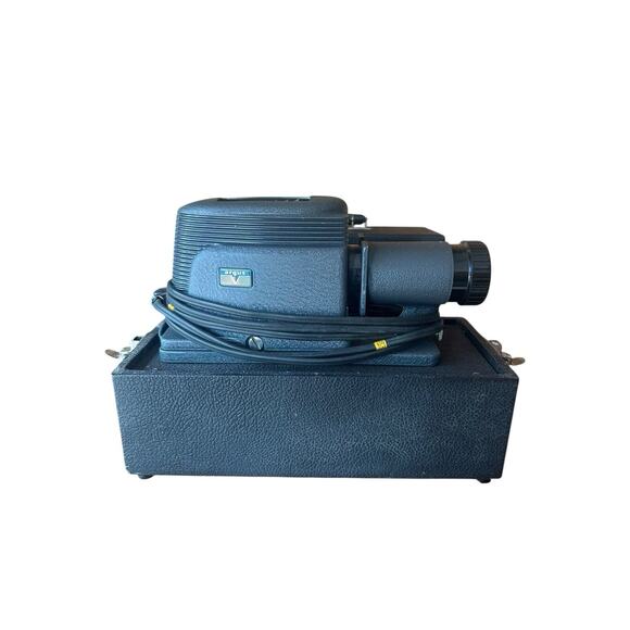 Argus Model 200 Vintage Slide Projector W/Case Works+Fan USA Pictures VGC Black - Picture 1 of 4